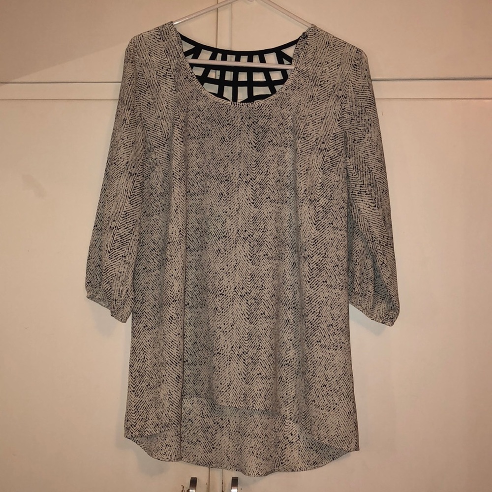 Maurice's blouse with lattice back